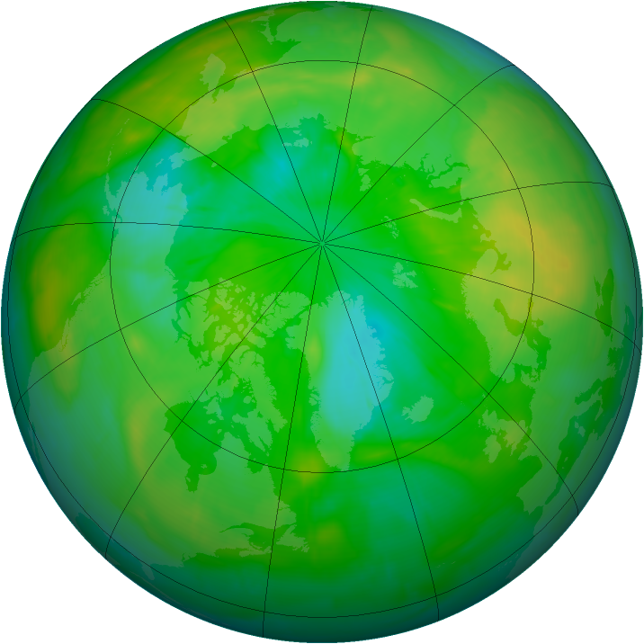 Arctic ozone map for 06 July 2009